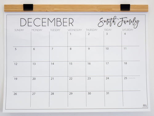 Classic Calendar with Wood Hanger