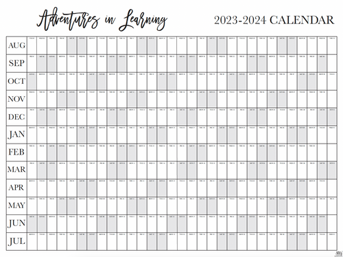 Extra Large School Year Wall Calendar 2024 to 2025