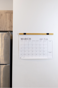 Monthly To-Do Calendar with Wood Hanger