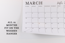 Load image into Gallery viewer, Monthly To-Do Calendar with Wood Hanger