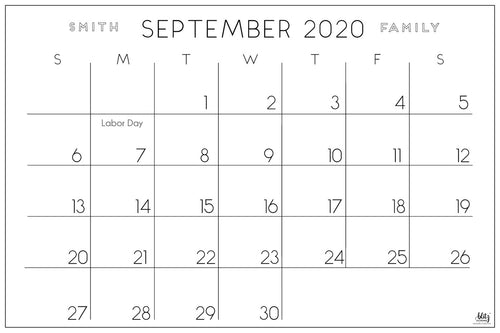 Modern Calendar - LARGE PRINT