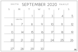 Modern Calendar - LARGE PRINT