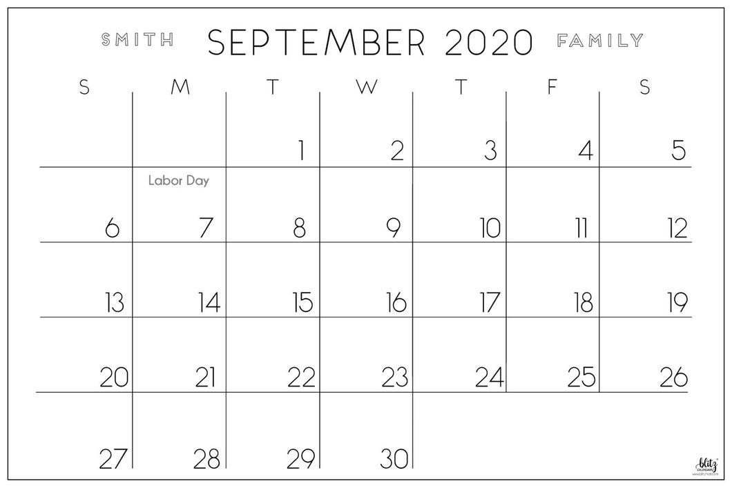 Modern Calendar - LARGE PRINT