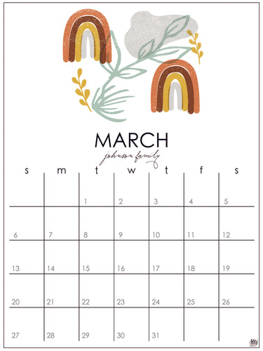 BOHO Art Calendar