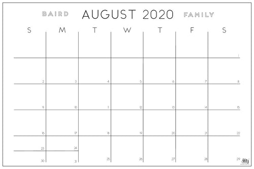 Modern Calendar - Month Spelled Out