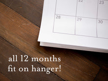 Load image into Gallery viewer, Monthly List Calendar with Wood Hanger