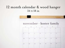 Load image into Gallery viewer, Monthly List Calendar with Wood Hanger