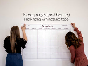 extra large activity calendar with loose pages